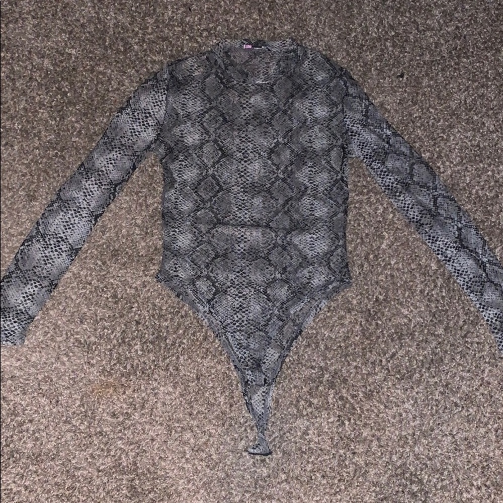 Grey snake skin bodysuit